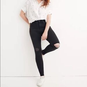 Madewell 9" High-Rise Skinny Jeans in Black Sea SZ 25